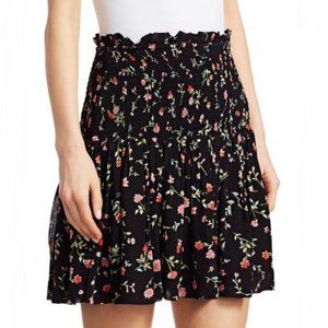GANNI Smocked Floral Skirt